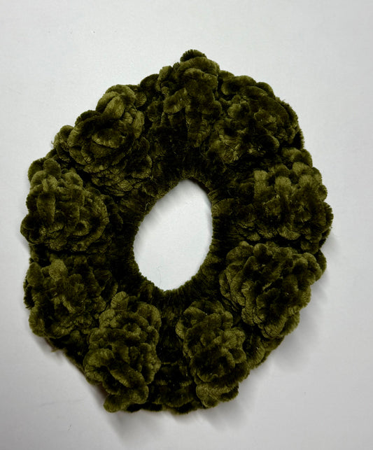 Large Green Velvet Scrunchie
